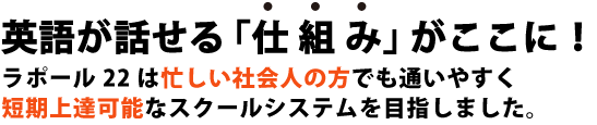 英語が話せる「仕組み」がここに！